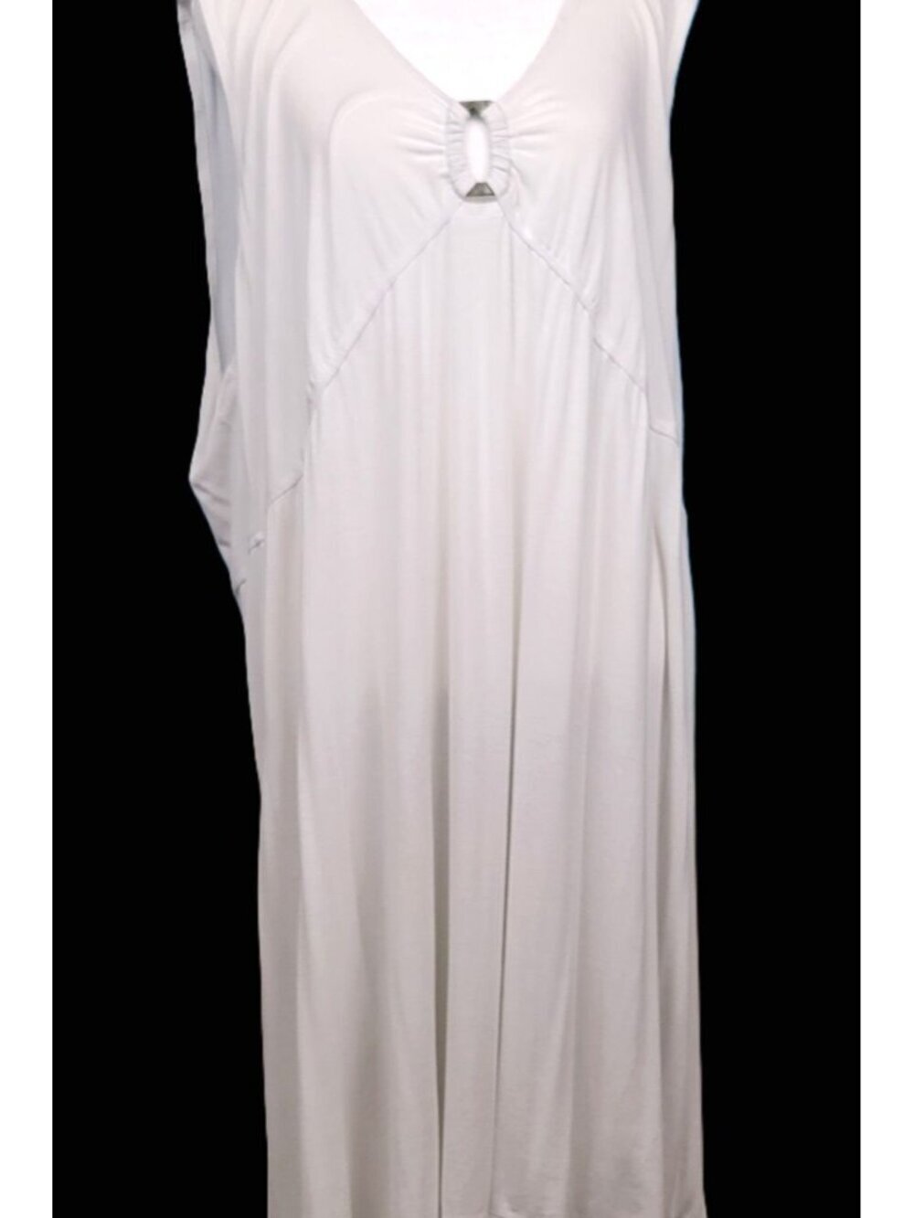 TROPICAL ESCAPE Woman WHITE Beach Swimsuit Bathing Suit Cover Up STRETCH size 2x - Picture 2 of 6